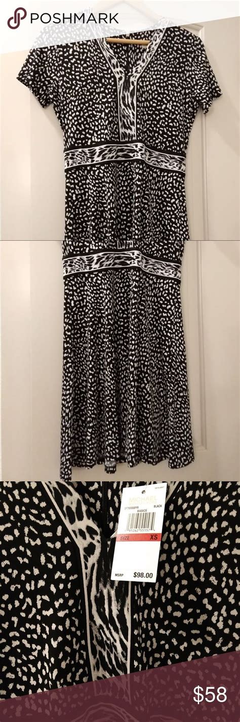 michael kors dress black white pattern